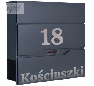 Skrzynka na listy VIDAR antracyt z napisem