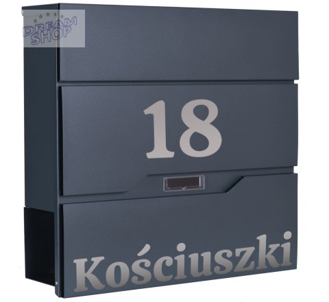 Skrzynka na listy VIDAR antracyt z napisem Skrzynka na listy VIDAR antracyt z napisem