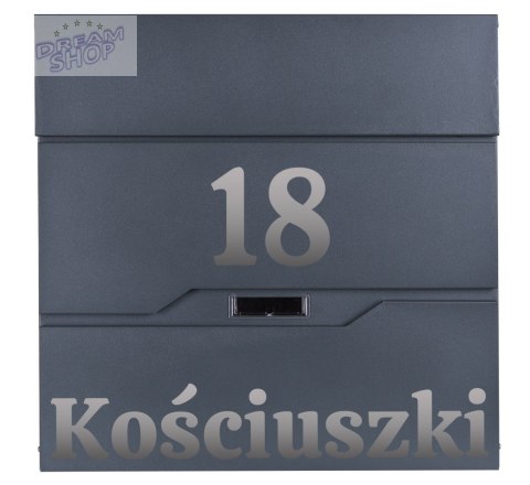 Skrzynka na listy VIDAR antracyt z napisem Skrzynka na listy VIDAR antracyt z napisem