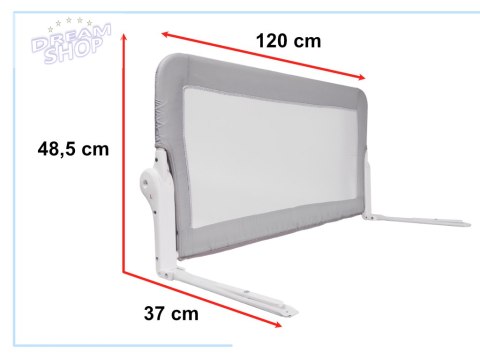 Barierka ochronna bramka osłonka do łóżka 120cm szara Barierka ochronna bramka osłonka do łóżka 120cm szara