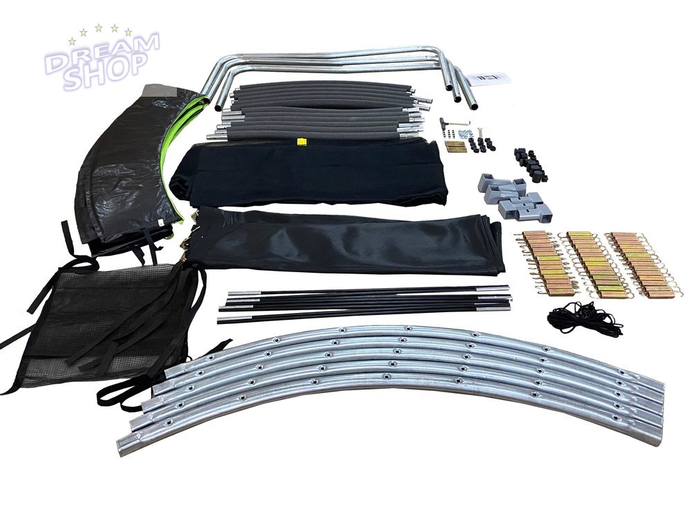 Trampolina LEAN Sport Max 8ft Czarno-Zielona Trampolina LEAN Sport Max 8ft Czarno-Zielona
