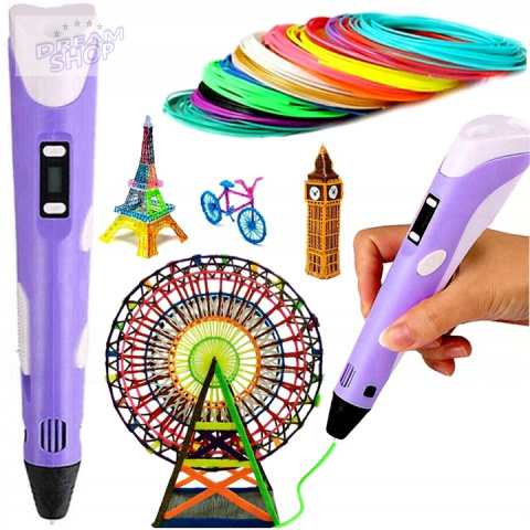 Długopis drukarka pen 3D zestaw + wkłady 109 metrów Długopis drukarka pen 3D zestaw + wkłady 109 metrów