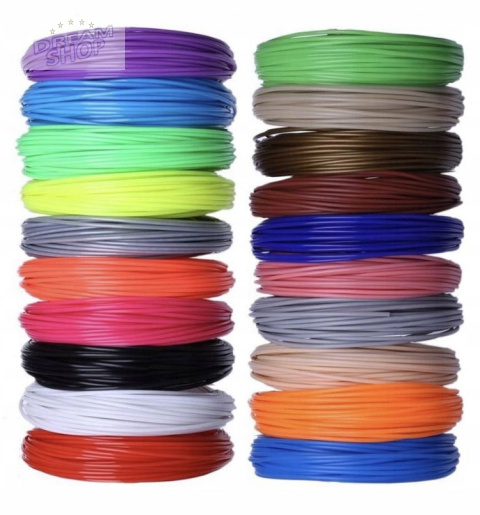 BEZPIECZNY FILAMENT PLA 100M 20x5M DŁUGOPIS 3D PEN BEZPIECZNY FILAMENT PLA 100M 20x5M DŁUGOPIS 3D PEN