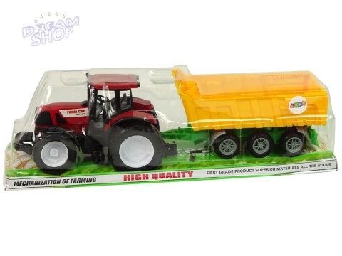 Traktor Czerwony Wywrotka Żółta Ciągnik 50 cm Traktor Czerwony Wywrotka Żółta Ciągnik 50 cm