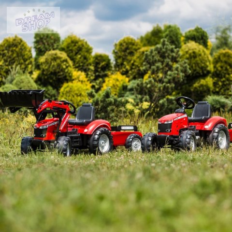 FALK Traktor Massey Ferguson Czerwony na Pedały z Przyczepką od 3 Lat FALK Traktor Massey Ferguson Czerwony na Pedały z Przyczepką od 3 Lat