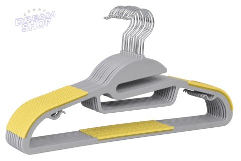 Wieszak ubraniowy FLEXI komplet 20 sztuk szaro-żółty Wieszak ubraniowy FLEXI komplet 20 sztuk szaro-żółty