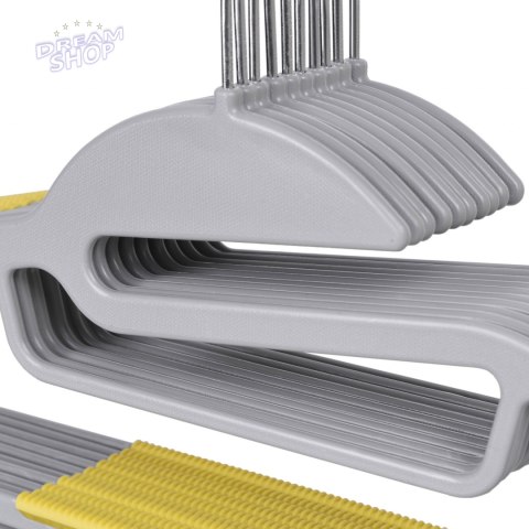 Wieszak ubraniowy FLEXI komplet 20 sztuk szaro-żółty Wieszak ubraniowy FLEXI komplet 20 sztuk szaro-żółty
