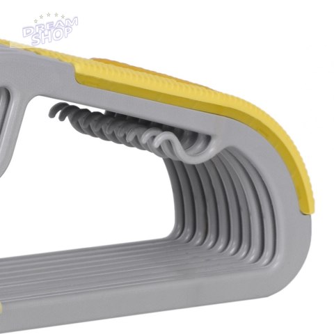 Wieszak ubraniowy FLEXI komplet 20 sztuk szaro-żółty Wieszak ubraniowy FLEXI komplet 20 sztuk szaro-żółty