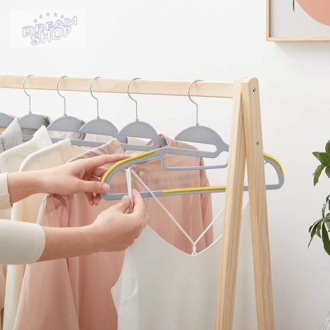 Wieszak ubraniowy FLEXI komplet 20 sztuk szaro-żółty Wieszak ubraniowy FLEXI komplet 20 sztuk szaro-żółty