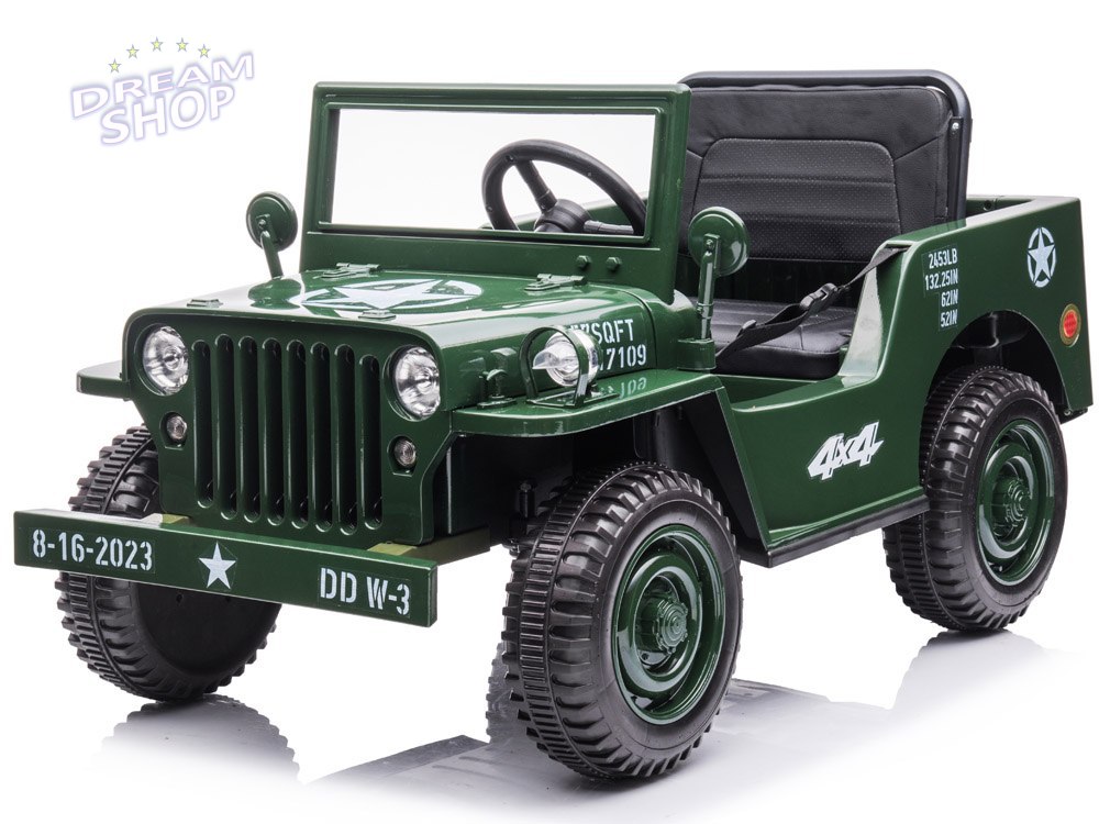 Wojskowe Auto na akumulator Willys + pilot PA0263 Wojskowe Auto na akumulator Willys + pilot PA0263