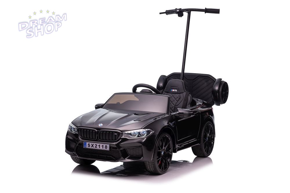Auto Na Akumulator BMW M5 Z Platformą Dla Rodzica Czarne Lakierowane