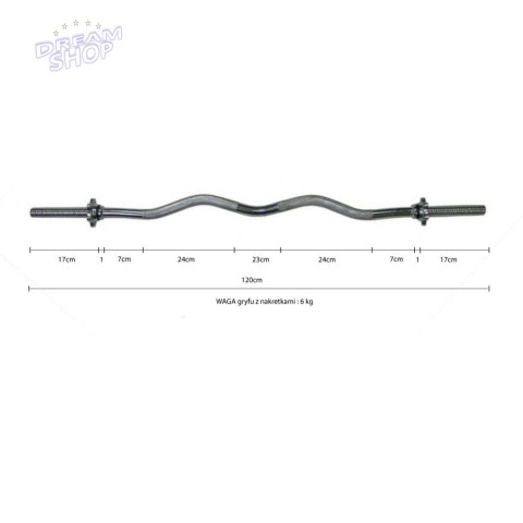 Gryf Lekko Łamany 120 Cm Eb Fit Fi28
