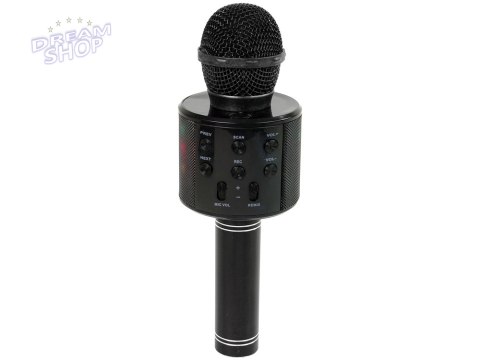 Mikrofon Bezprzewodowy USB Głośnik Nagrywanie Karaoke Model WS-858 Czarny