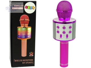 Mikrofon Bezprzewodowy USB Głośnik Nagrywanie Karaoke Model WS-858 Różowy