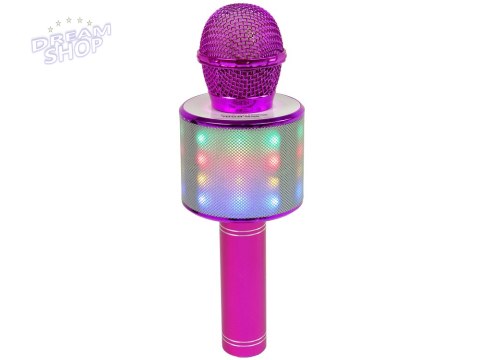 Mikrofon Bezprzewodowy USB Głośnik Nagrywanie Karaoke Model WS-858 Różowy