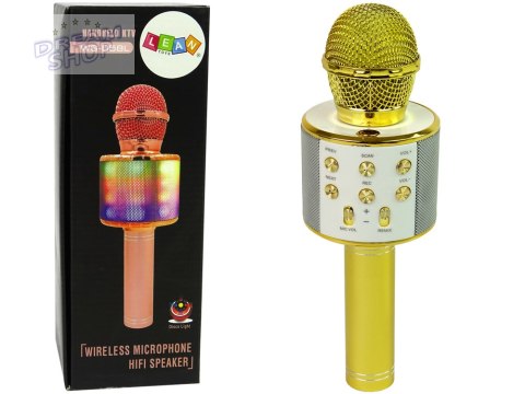 Mikrofon Bezprzewodowy USB Głośnik Nagrywanie Karaoke Model WS-858 Złoty