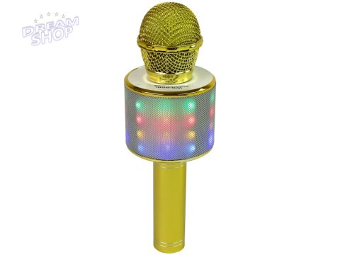 Mikrofon Bezprzewodowy USB Głośnik Nagrywanie Karaoke Model WS-858 Złoty
