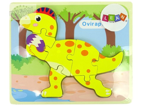 Drewniane Puzzle Dinozaur Stegosaurus Żółty Drewniane Puzzle Dinozaur Stegosaurus Żółty