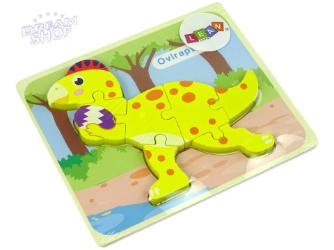 Drewniane Puzzle Dinozaur Stegosaurus Żółty Drewniane Puzzle Dinozaur Stegosaurus Żółty