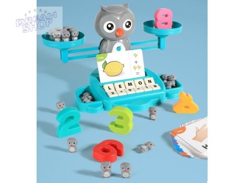 Gra Nauka Liczenia Oraz Angielskiego Fiszki - Równoważnia Waga Szalkowa Sówka Sowa - Owl Balance Gra Nauka Liczenia Oraz Angielskiego Fiszki - Równoważnia Waga Szalkowa Sówka Sowa - Owl Balance