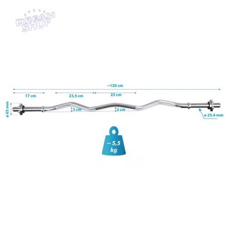 Gryf Lekko Łamany 120 cm Eb Fit Fi25 Gryf Lekko Łamany 120 cm Eb Fit Fi25