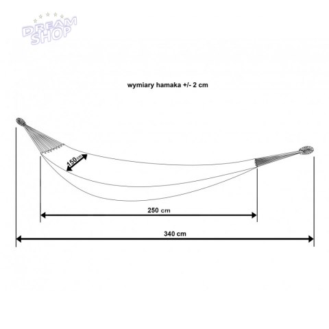 Hamak ogrodowy 2 osobowy XXL 250x150cm Saska Garden Hamak ogrodowy 2 osobowy XXL 250x150cm Saska Garden