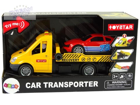 Samochód Transportowy Laweta Autko Rampa Pomoc Dźwięki Światła