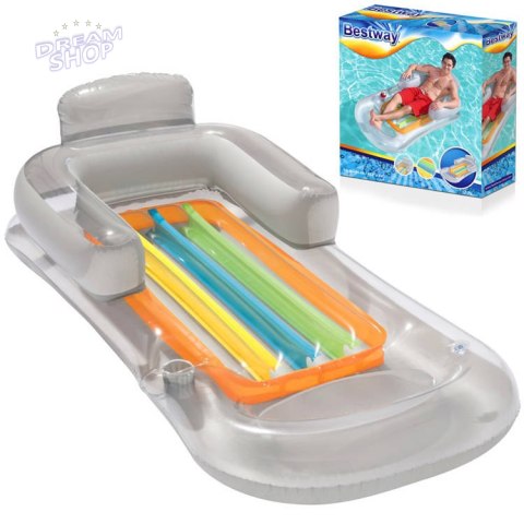 Bestway Dmuchany materac z oparciem Wbudowany uchwyt na kubek 161cm 43028