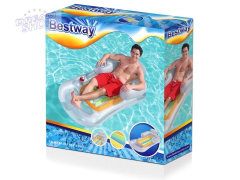 Bestway Dmuchany materac z oparciem Wbudowany uchwyt na kubek 161cm 43028