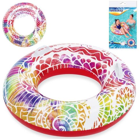 Bestway Dmuchane koło do pływania z uchwytami CZERWONE 91cm 36084 Bestway Dmuchane koło do pływania z uchwytami CZERWONE 91cm 36084