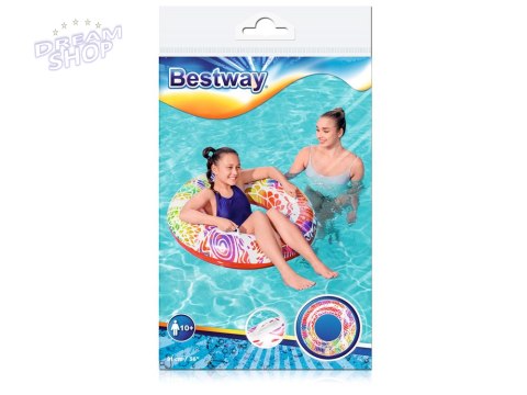 Bestway Dmuchane koło do pływania z uchwytami CZERWONE 91cm 36084 Bestway Dmuchane koło do pływania z uchwytami CZERWONE 91cm 36084