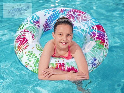 Bestway Dmuchane koło do pływania z uchwytami NIEBIESKIE 91cm 36084
