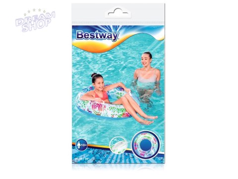 Bestway Dmuchane koło do pływania z uchwytami NIEBIESKIE 91cm 36084