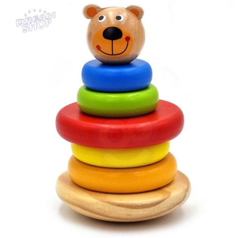 TOOKY TOY Drewniana Układanka Piramidka Miś TOOKY TOY Drewniana Układanka Piramidka Miś