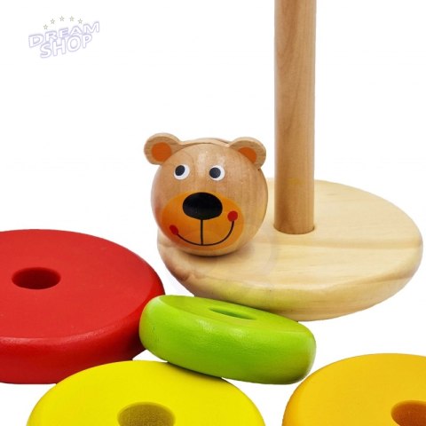 TOOKY TOY Drewniana Układanka Piramidka Miś TOOKY TOY Drewniana Układanka Piramidka Miś