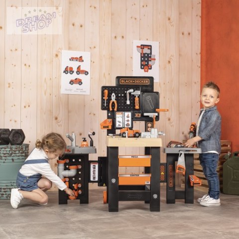 SMOBY Black&Decker Mega Warsztat Hydraulik Malarz 3w1 100 Akcesorii SMOBY Black&Decker Mega Warsztat Hydraulik Malarz 3w1 100 Akcesorii