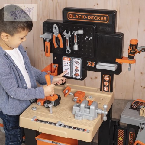 SMOBY Black&Decker Mega Warsztat Hydraulik Malarz 3w1 100 Akcesorii SMOBY Black&Decker Mega Warsztat Hydraulik Malarz 3w1 100 Akcesorii