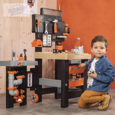 SMOBY Black&Decker Mega Warsztat Hydraulik Malarz 3w1 100 Akcesorii SMOBY Black&Decker Mega Warsztat Hydraulik Malarz 3w1 100 Akcesorii