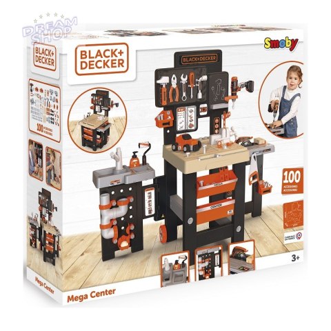 SMOBY Black&Decker Mega Warsztat Hydraulik Malarz 3w1 100 Akcesorii SMOBY Black&Decker Mega Warsztat Hydraulik Malarz 3w1 100 Akcesorii