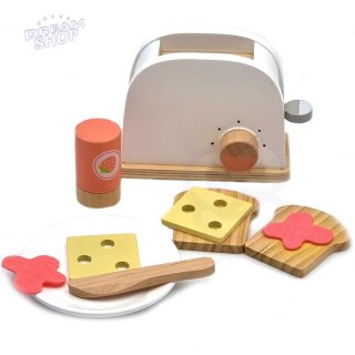 TOOKY TOY Drewniany Toster Zestaw dla Dzieci + Akcesoria