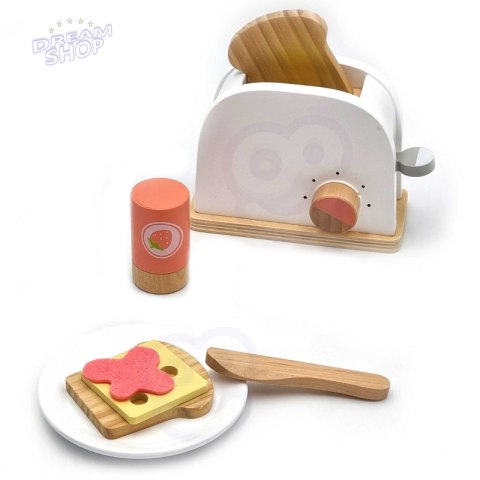 TOOKY TOY Drewniany Toster Zestaw dla Dzieci + Akcesoria TOOKY TOY Drewniany Toster Zestaw dla Dzieci + Akcesoria
