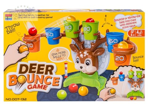 Gra Zręcznościowa Rzucanie Piłeczką Piłką Do Kosza Do Celu, Jelonek + Akcesoria, Deer Bounce Game