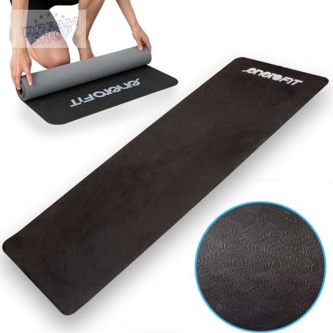 Mata TPE do Jogi i fitness czarno-szara Mata TPE do Jogi i fitness czarno-szara