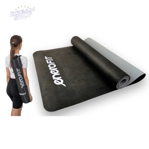 Mata TPE do Jogi i fitness czarno-szara Mata TPE do Jogi i fitness czarno-szara