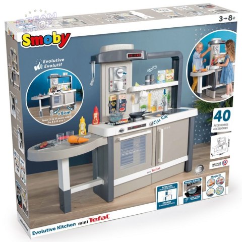 SMOBY Mini Tefal Kuchnia Evolutive + 40 Akcesoriów SMOBY Mini Tefal Kuchnia Evolutive + 40 Akcesoriów