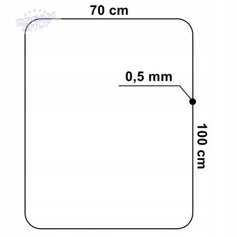 Mata ochronna pod fotel PP 100x70 cm czarna 0,5 mm Mata ochronna pod fotel PP 100x70 cm czarna 0,5 mm