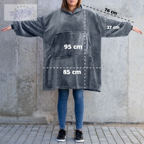 Bluzair Bluza Koc z Kapturem XXL Ciepła Różowy 4w1 Bluzair Bluza Koc z Kapturem XXL Ciepła Różowy 4w1
