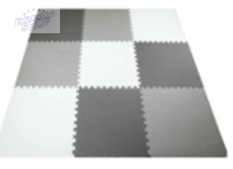 Puzzle piankowe mata 9el. czarno-szaro-białe 60x60