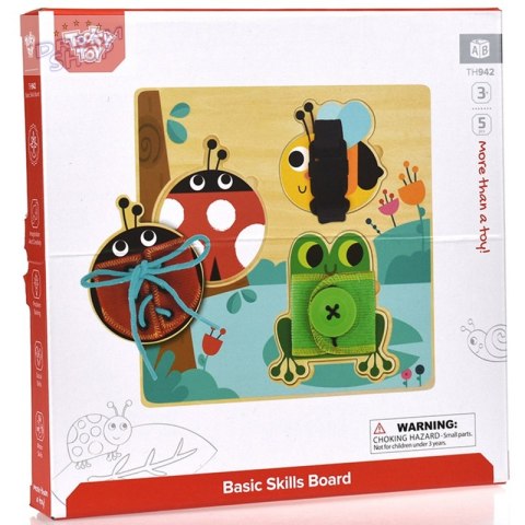 Tooky Toy Drewniana Tablica Edukacyjna Sorter Trening Ćwiczenia Sznurek Guzik Klamerka Tooky Toy Drewniana Tablica Edukacyjna Sorter Trening Ćwiczenia Sznurek Guzik Klamerka