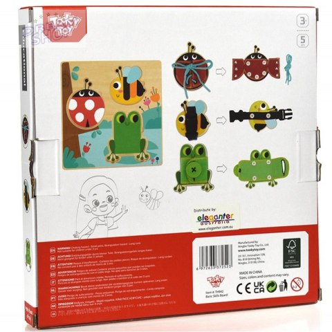 Tooky Toy Drewniana Tablica Edukacyjna Sorter Trening Ćwiczenia Sznurek Guzik Klamerka Tooky Toy Drewniana Tablica Edukacyjna Sorter Trening Ćwiczenia Sznurek Guzik Klamerka